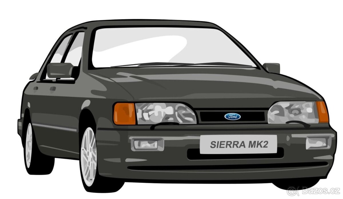 Ford sierra mk2 čelní sklo zelené