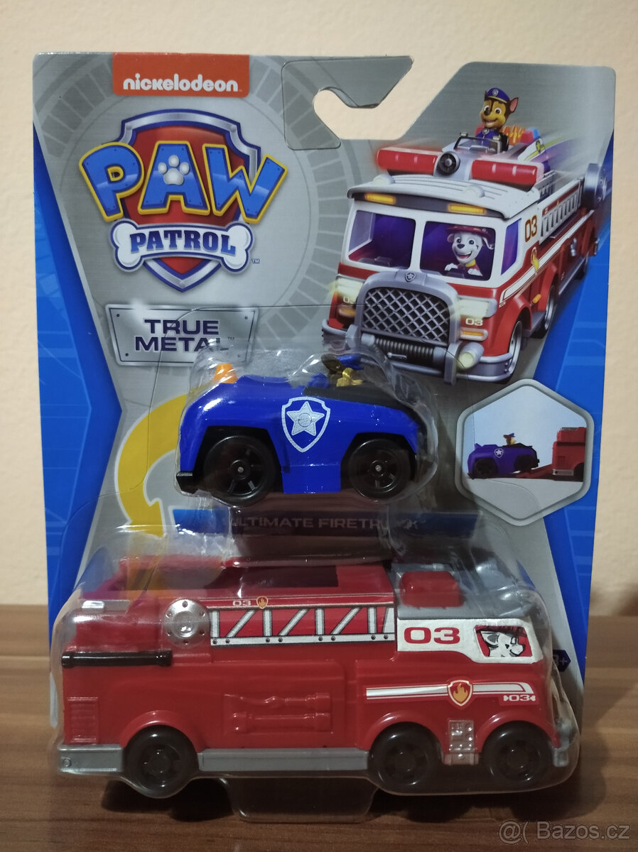 Paw Patrol hasičský vůz die-cast s autíčkem