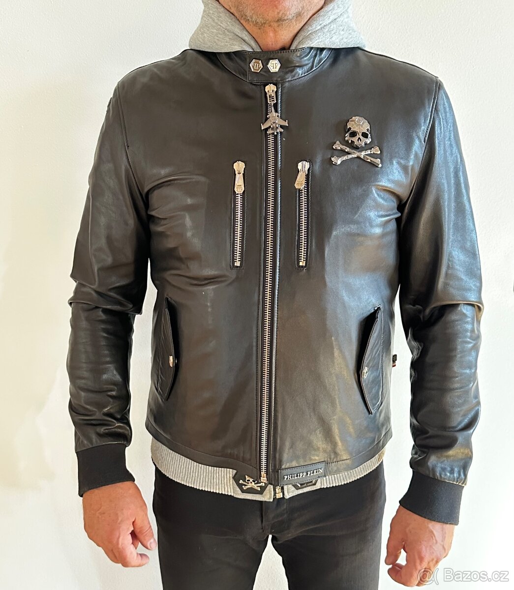 Prodám koženou bundu Philipp Plein s vestou