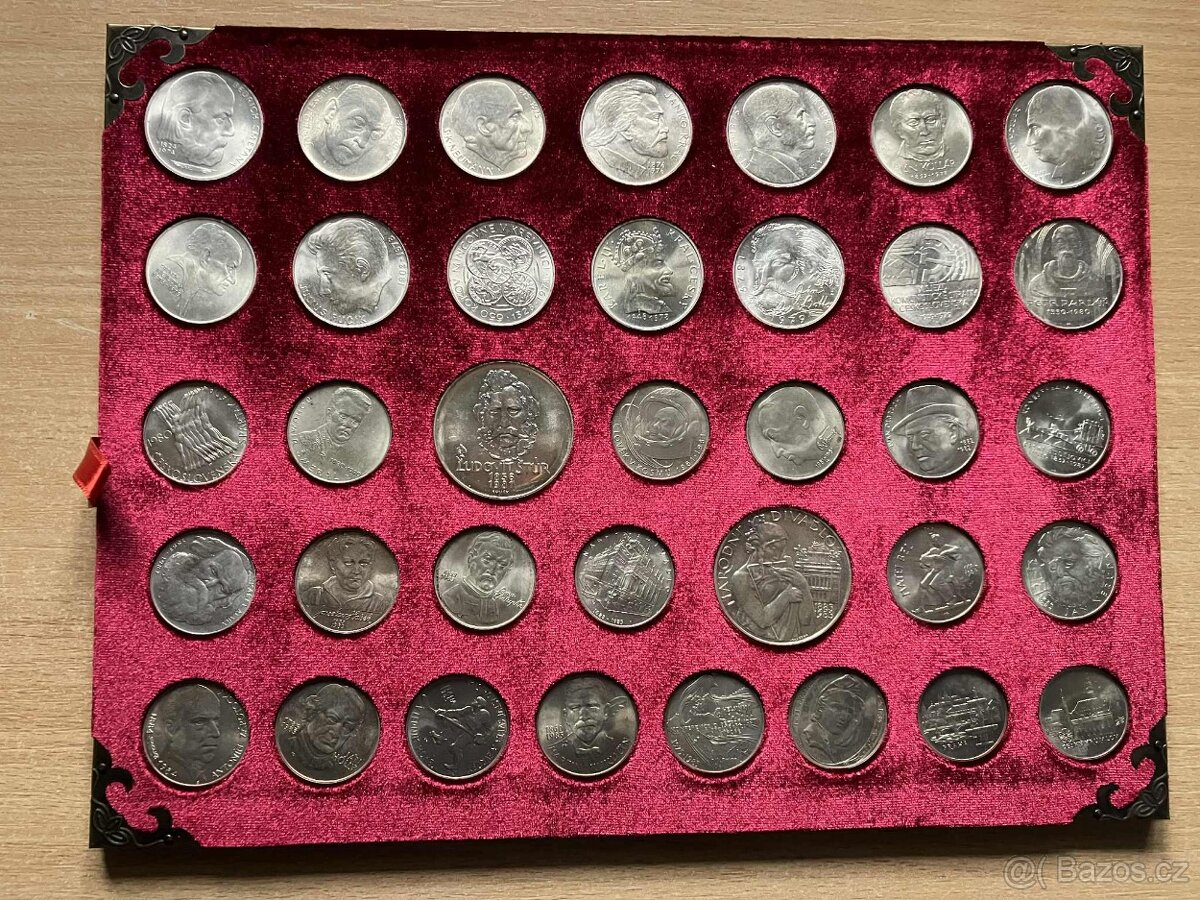 Sada komplet pamětní mince stříbro 1947-1993 Československo