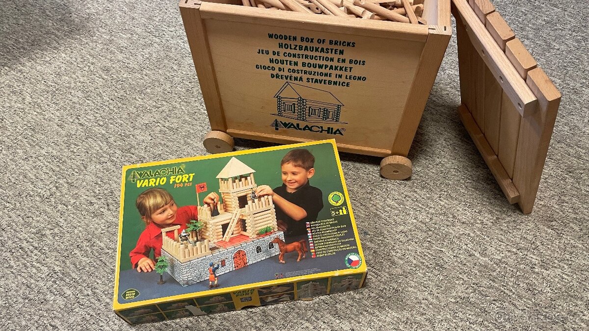 WALACHIA Dřevěná stavebnice VARIO BOX 450 dílů (Vario+XL+For