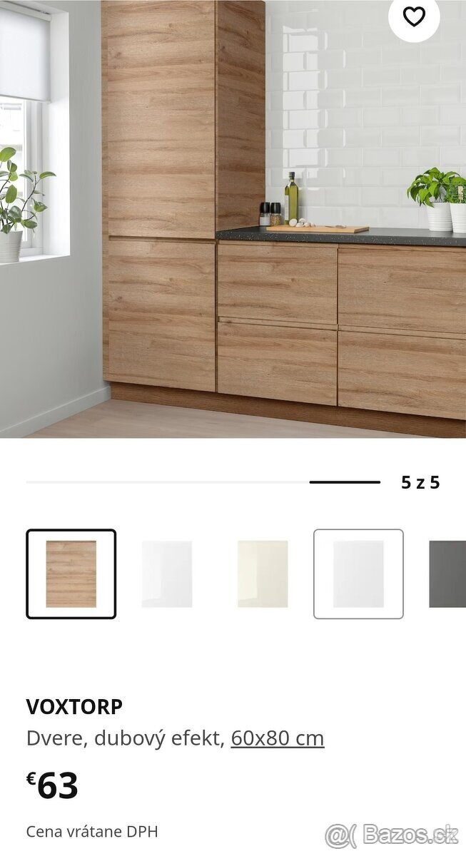 Predam VOXTORP dubova farba - dvere a cela zasuviek IKEA