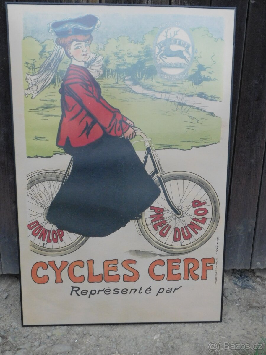 Originální historický reklamní litografický plakát Cycles CE