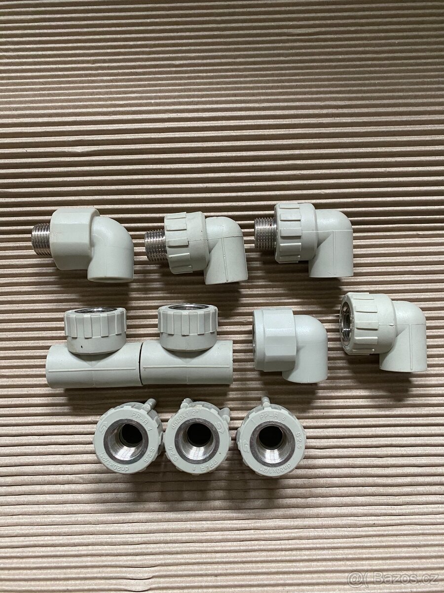 Nová PPR kolena, přechod, T kus - 20 x 1/2"