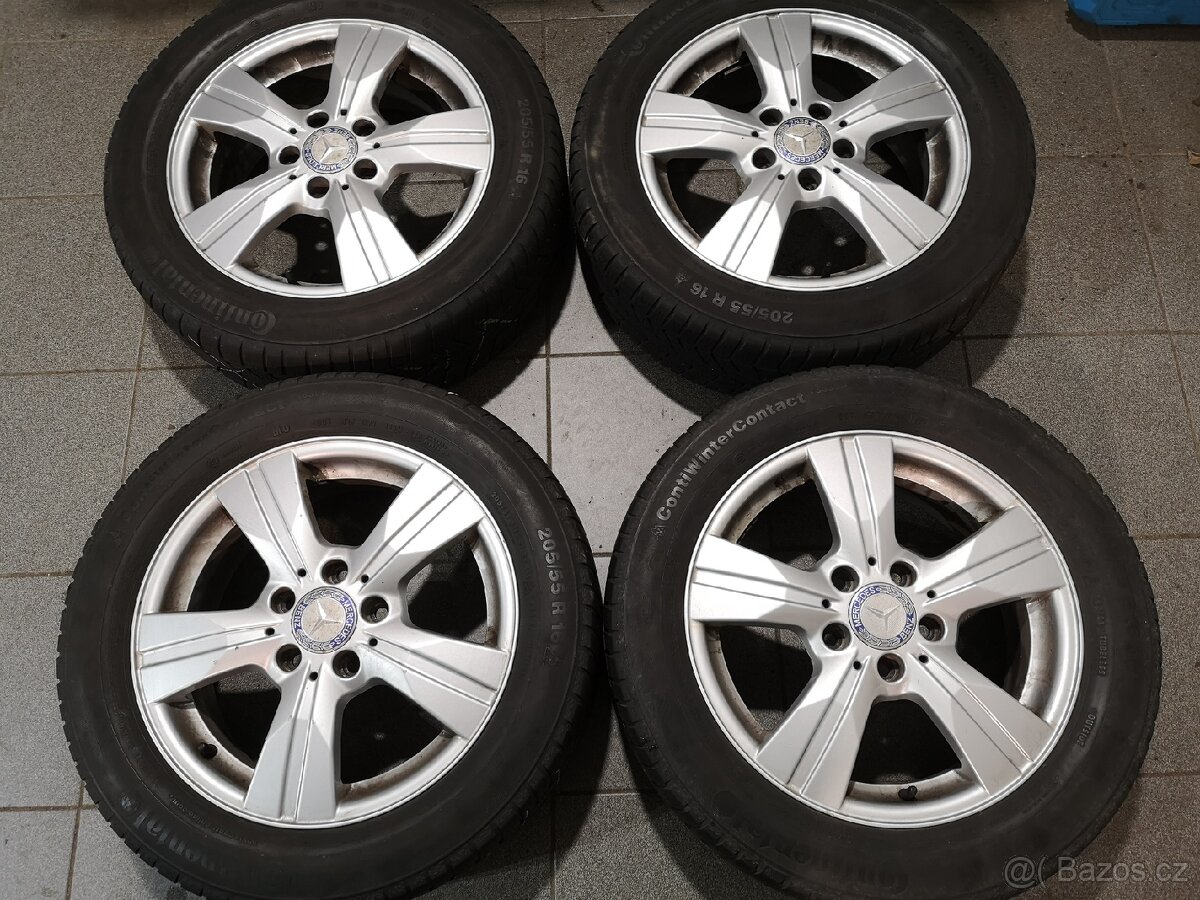 Mercedes A169, B, alu + zimní 205/55/16.