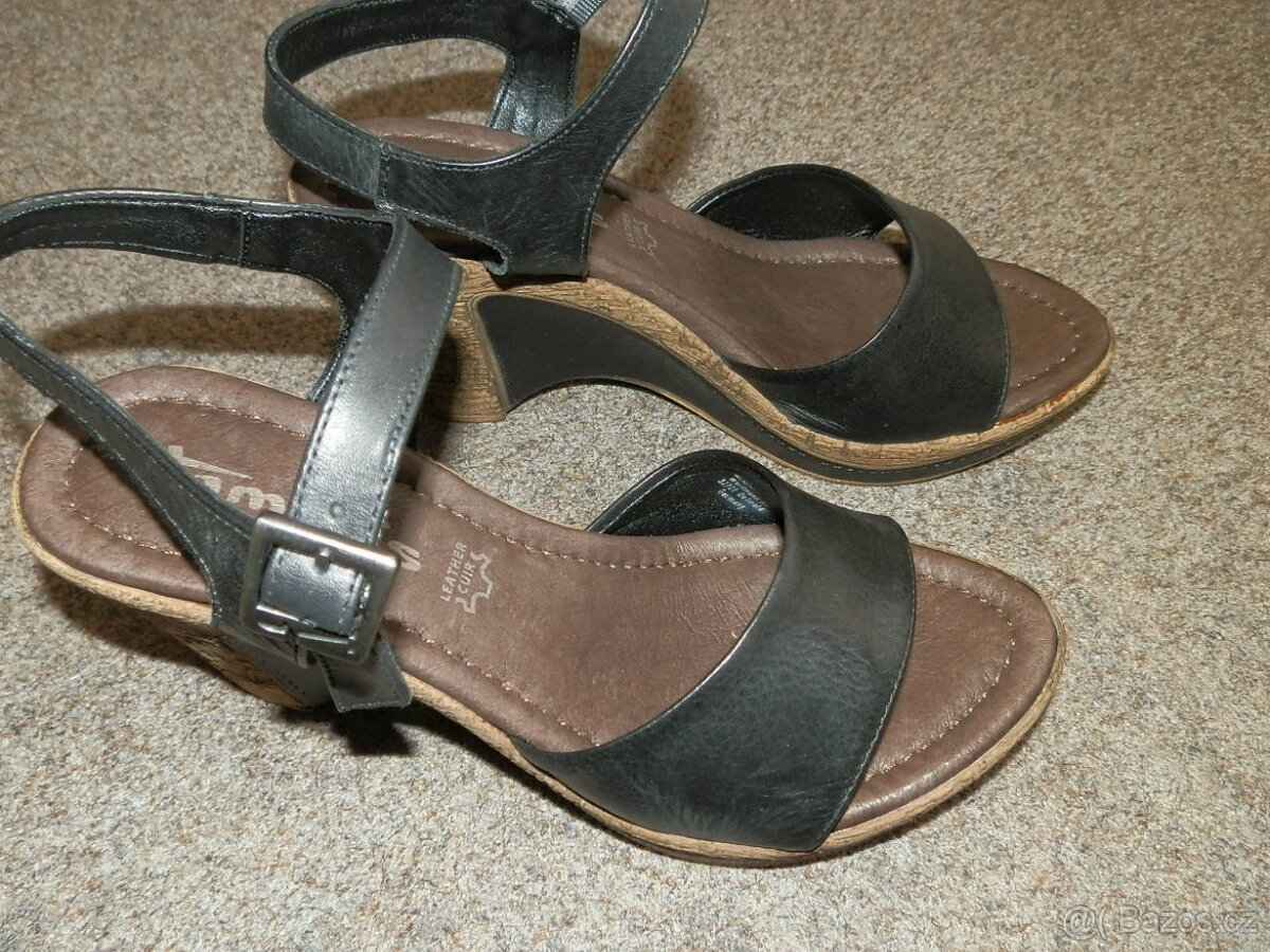 Páskové kožené boty vel.36