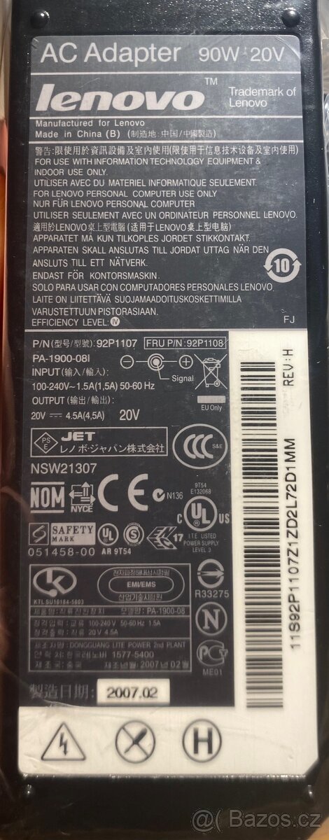 Zdroj Lenovo 90W 20V