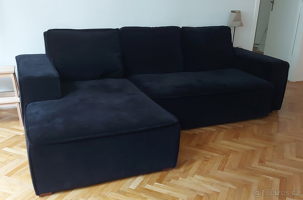 Nová rohová rozkládací pohovka Tulpaner černá