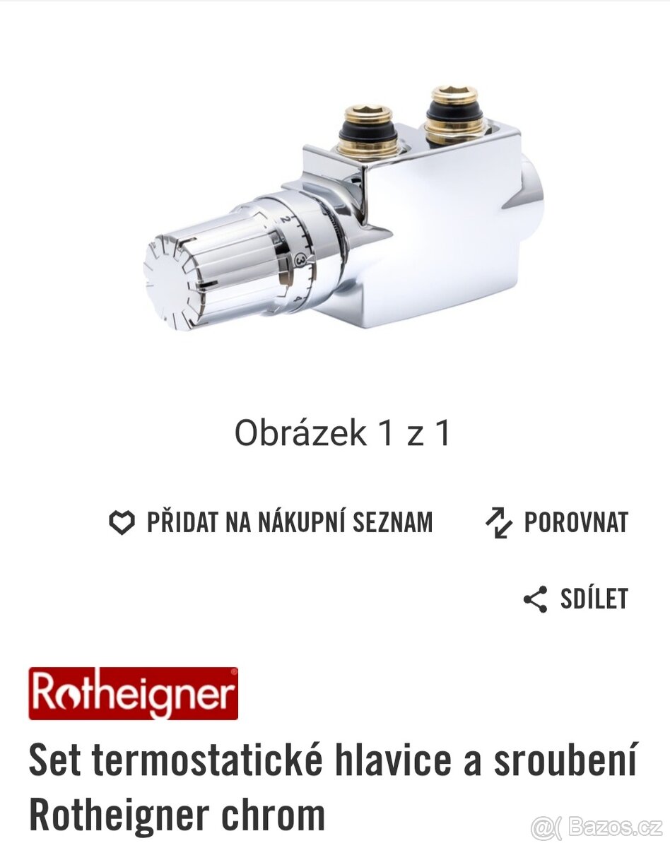 Ventil topení chrom