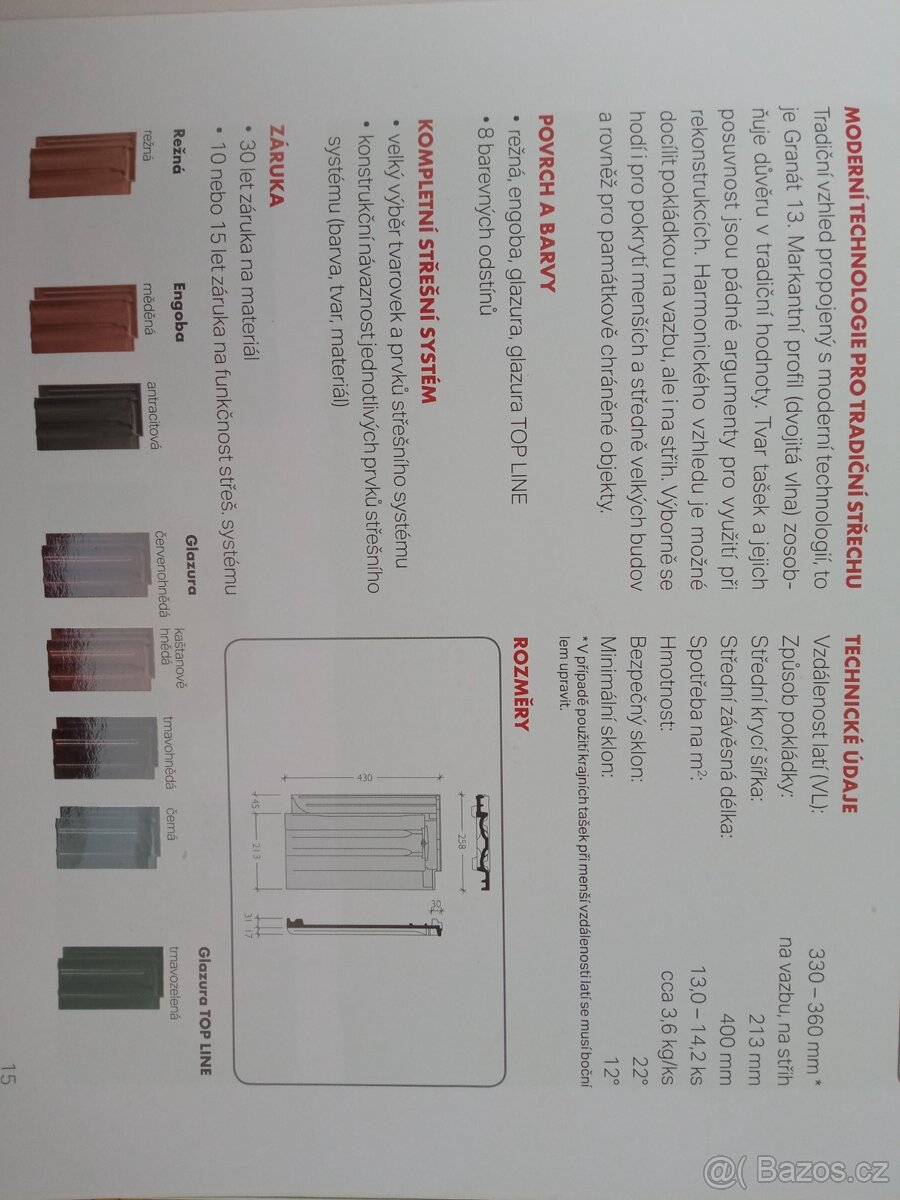 Pálená střešní taška Bramac Granát 13