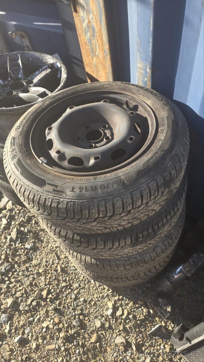[PRODÁNO] Pneu 165/70 R14 T Barum Quartaris 5 + disky 5x100