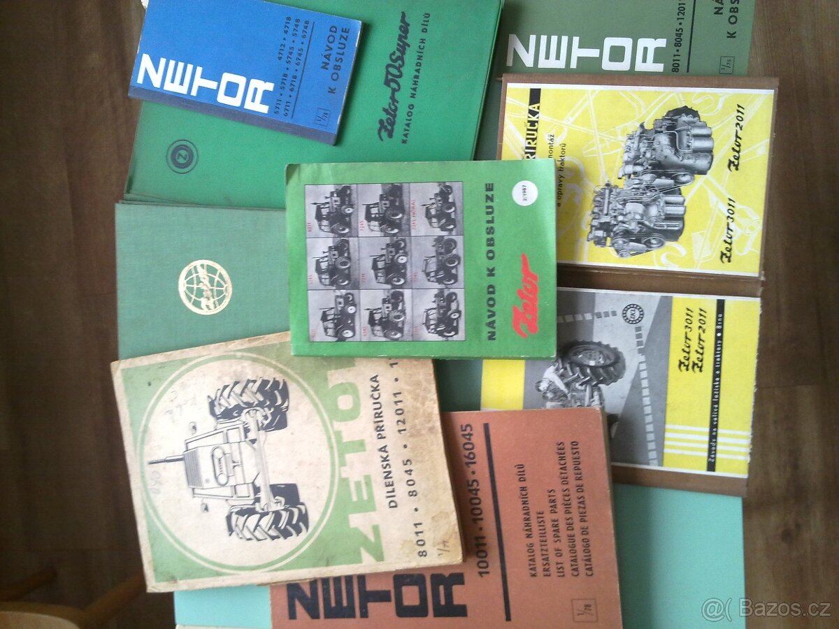 Dílenské příručky, katalogy, návody na ZETOR apod.