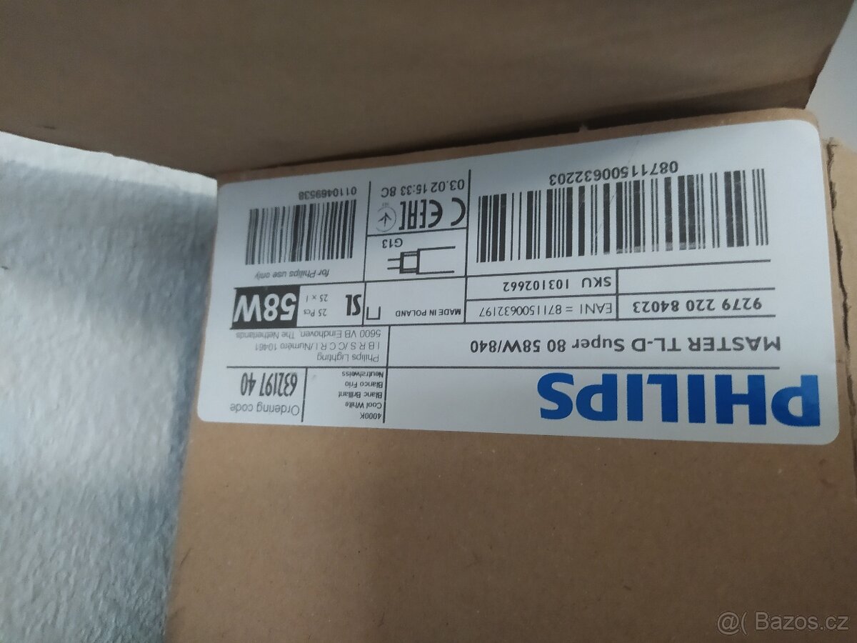 Prodám použité zářivkové trubice Philips