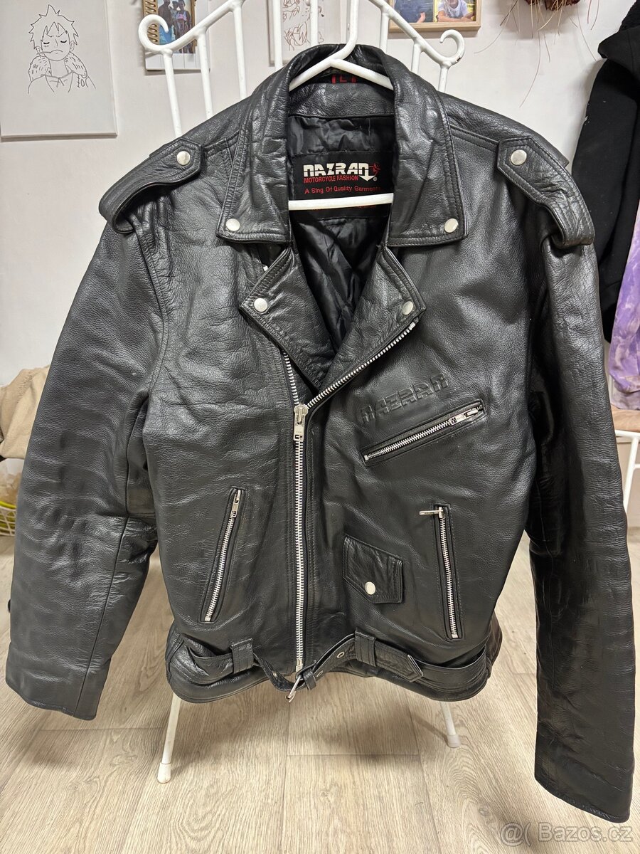 Kožená moto bunda (křivák) NAZRAN vel. L – pravá kůže