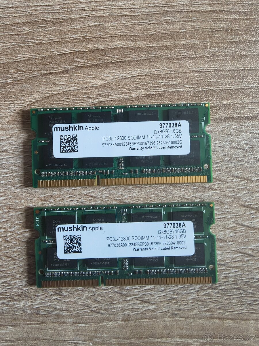 Paměťi DDR3 2x 8 Gb Mushkin Apple