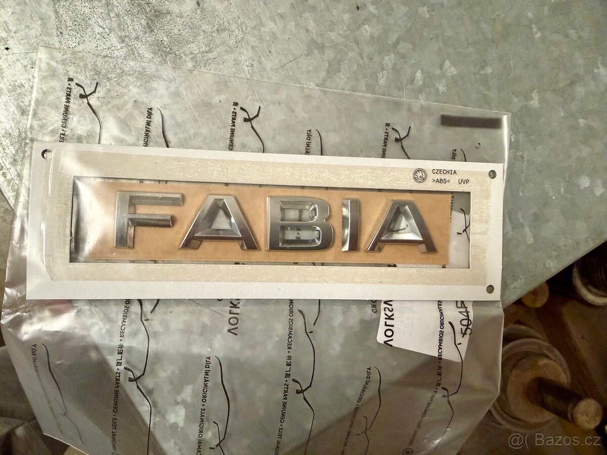 Nový zadní nápis na auto Škoda Fabia originál
