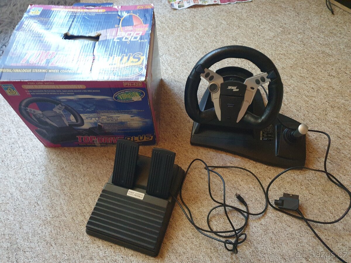 Prodám herní volant s pedály na PS1 /PS2/, Nintendo