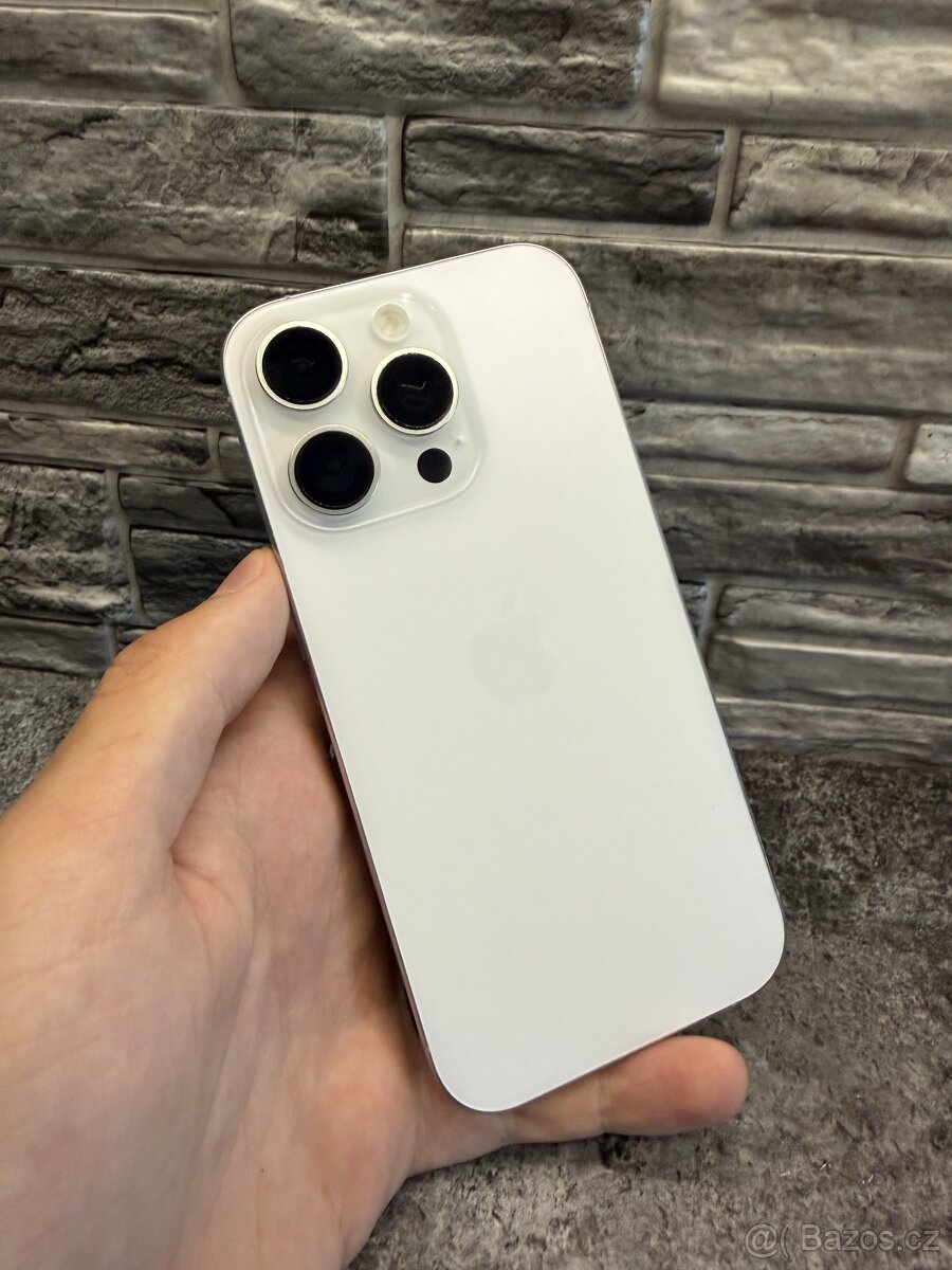 iPhone 16 Pro 128GB White Titanium, baterie 98%, e-sim