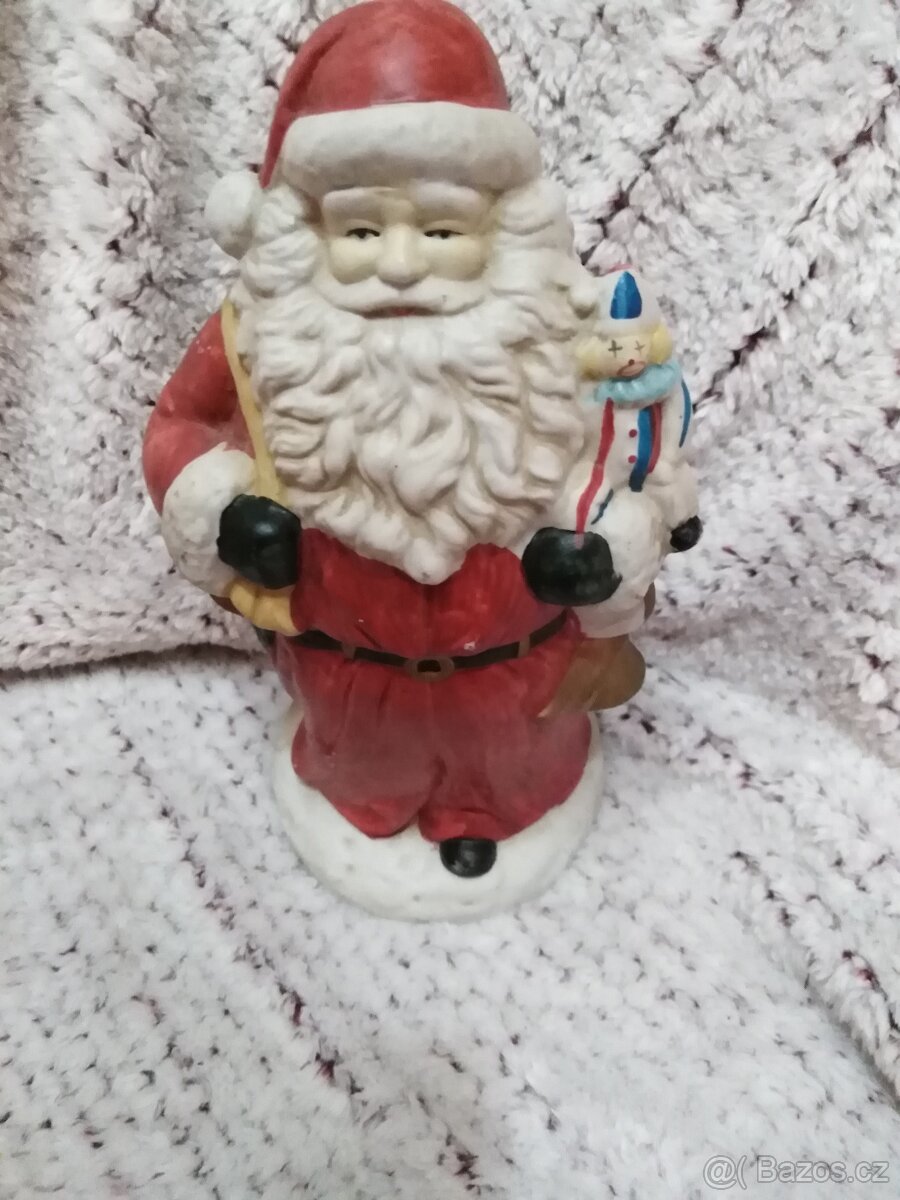 dekorace keramický Santa s dárky