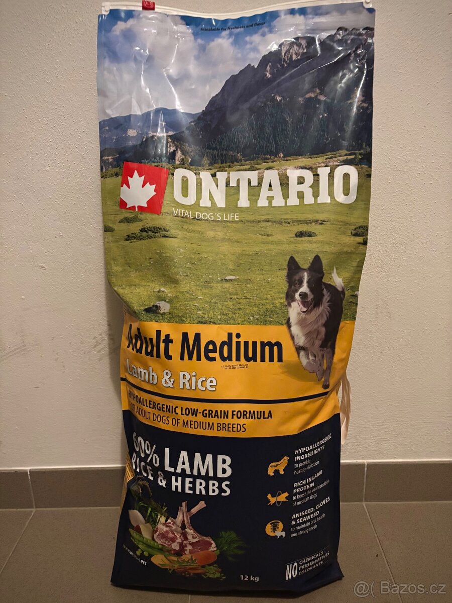 Granule Ontario Adult Medium Lamb & Rice 12 kg