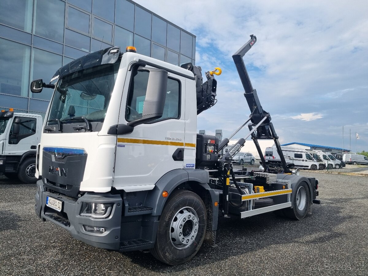 NOVÝ MAN 18.290 RUKA HIAB 102 + NOSIČ KONTEJNERU 10T