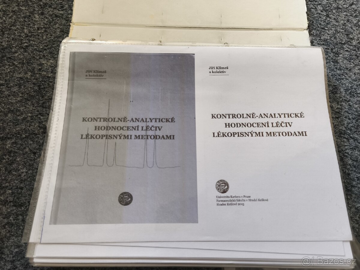 Kontrolně-analytické hodnocení léčiv lékopisnými metodami