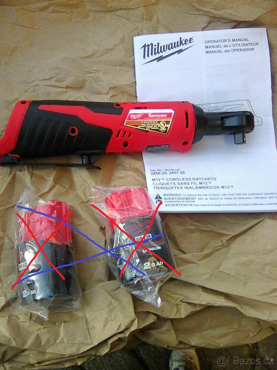 Milwaukee M12 2457-20 EU verze M12 IR-0 Aku račna 3/8 47Nm