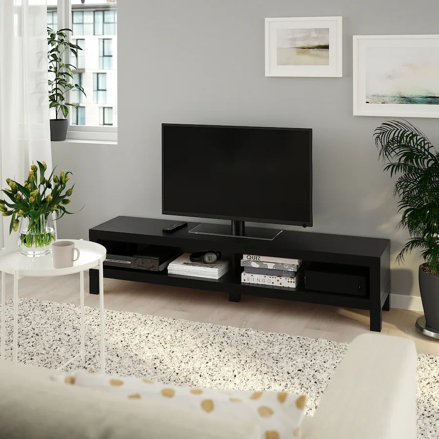 LACK TV stolek, černohnědá, 160x35x36 cm