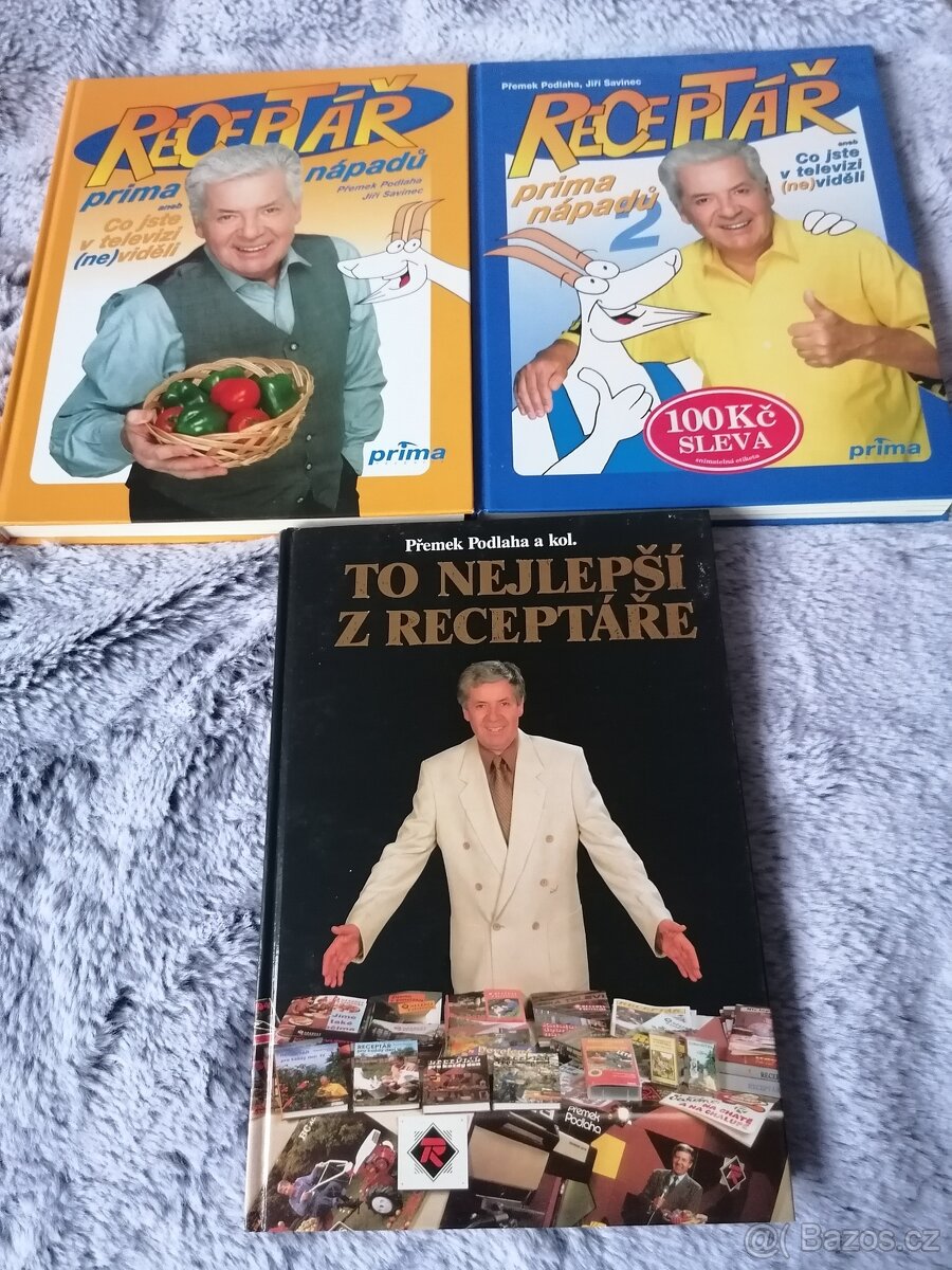 Tři knihy Receptáře - top stav
