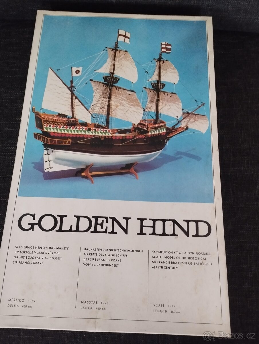 Golden Hind loď dřevěný model