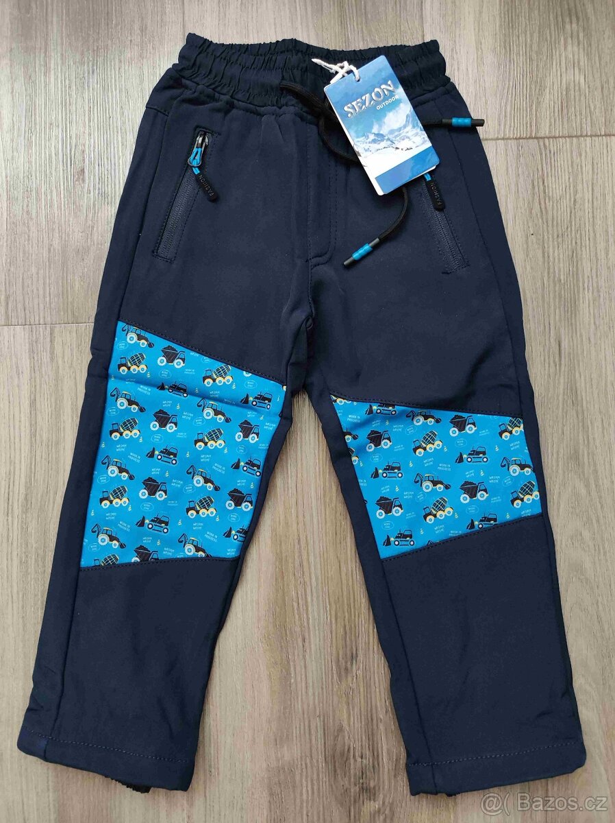 Softshellové teplé kalhoty obrázkové nové