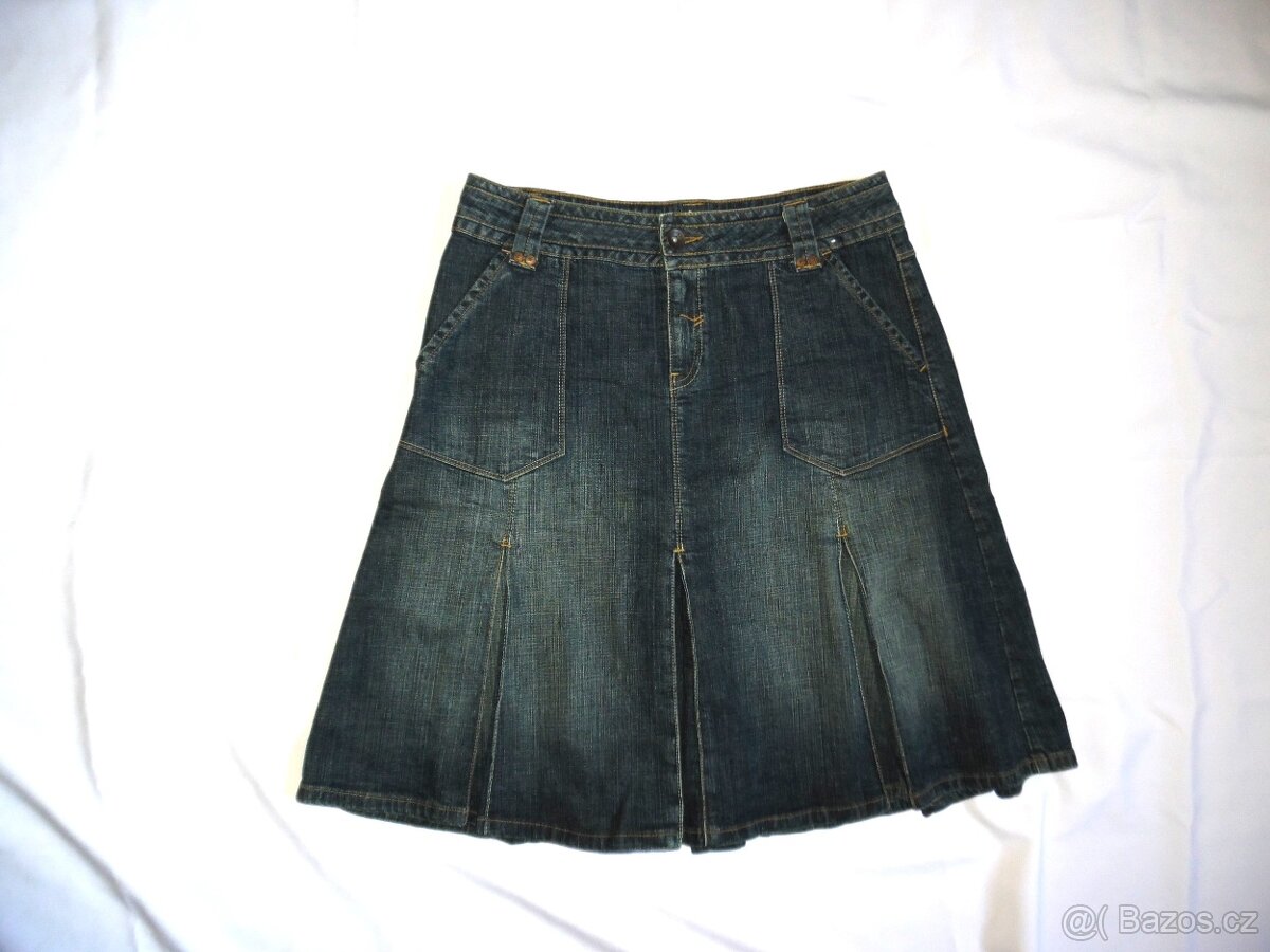 C&A Riflová džínová sukně s elastanem vel.40-42