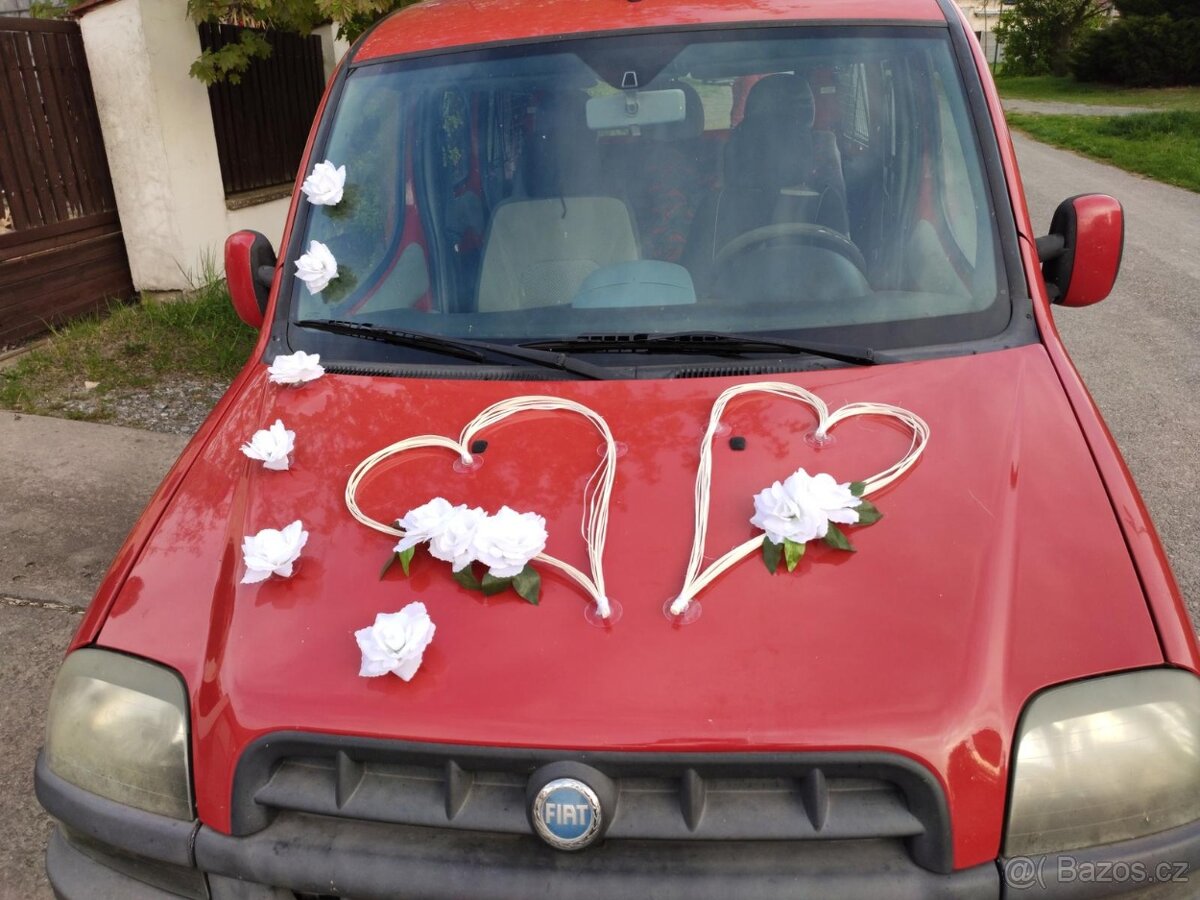 Svatba dekorace sada na auto srdce + růže