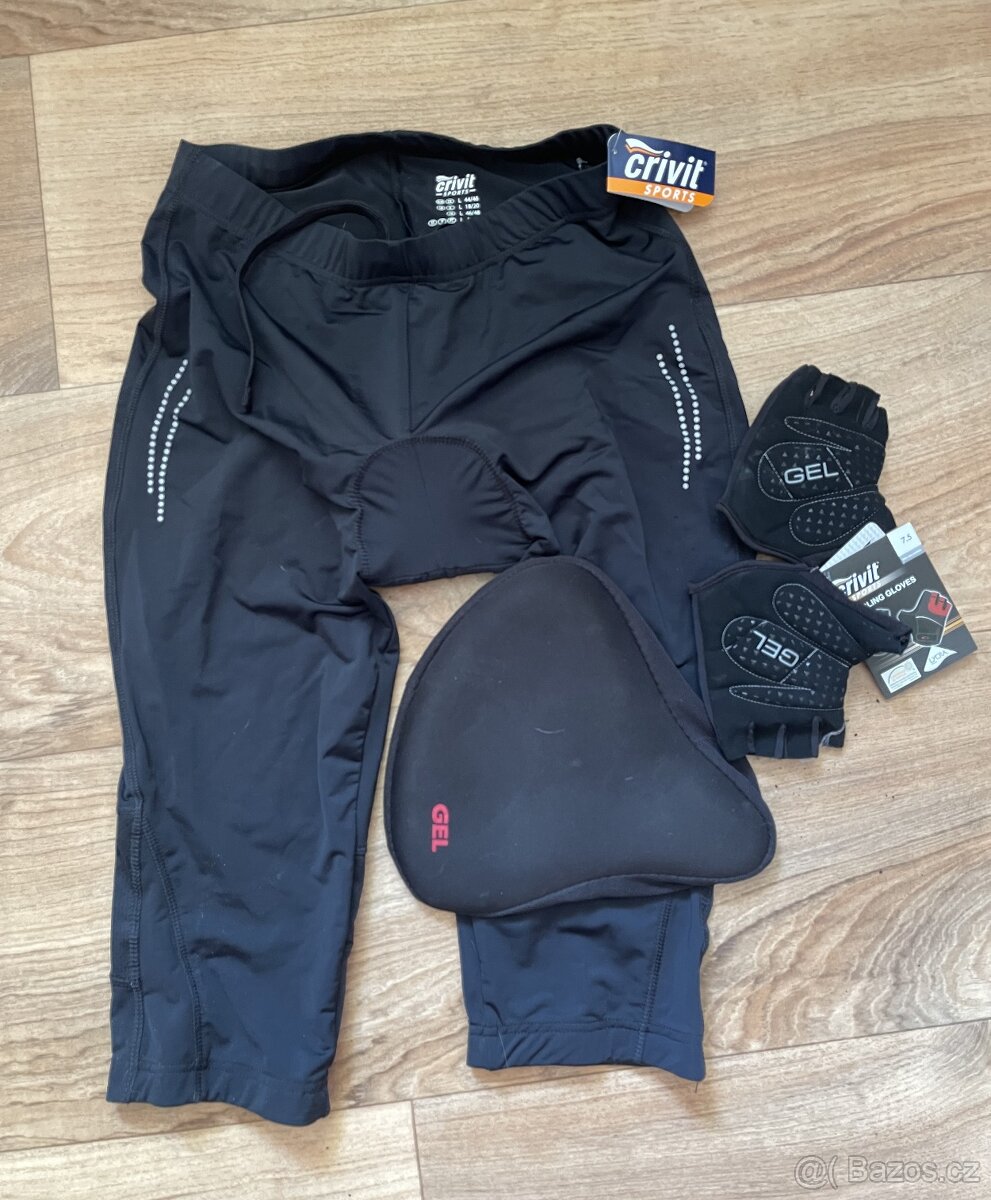 Cyklistické kalhoty Crivit dámské + Rukavice + Cyklistické s