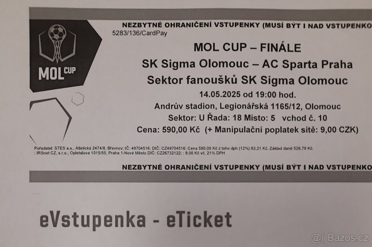 Sigma Olomouc - Sparta Praha (finále poháru)
