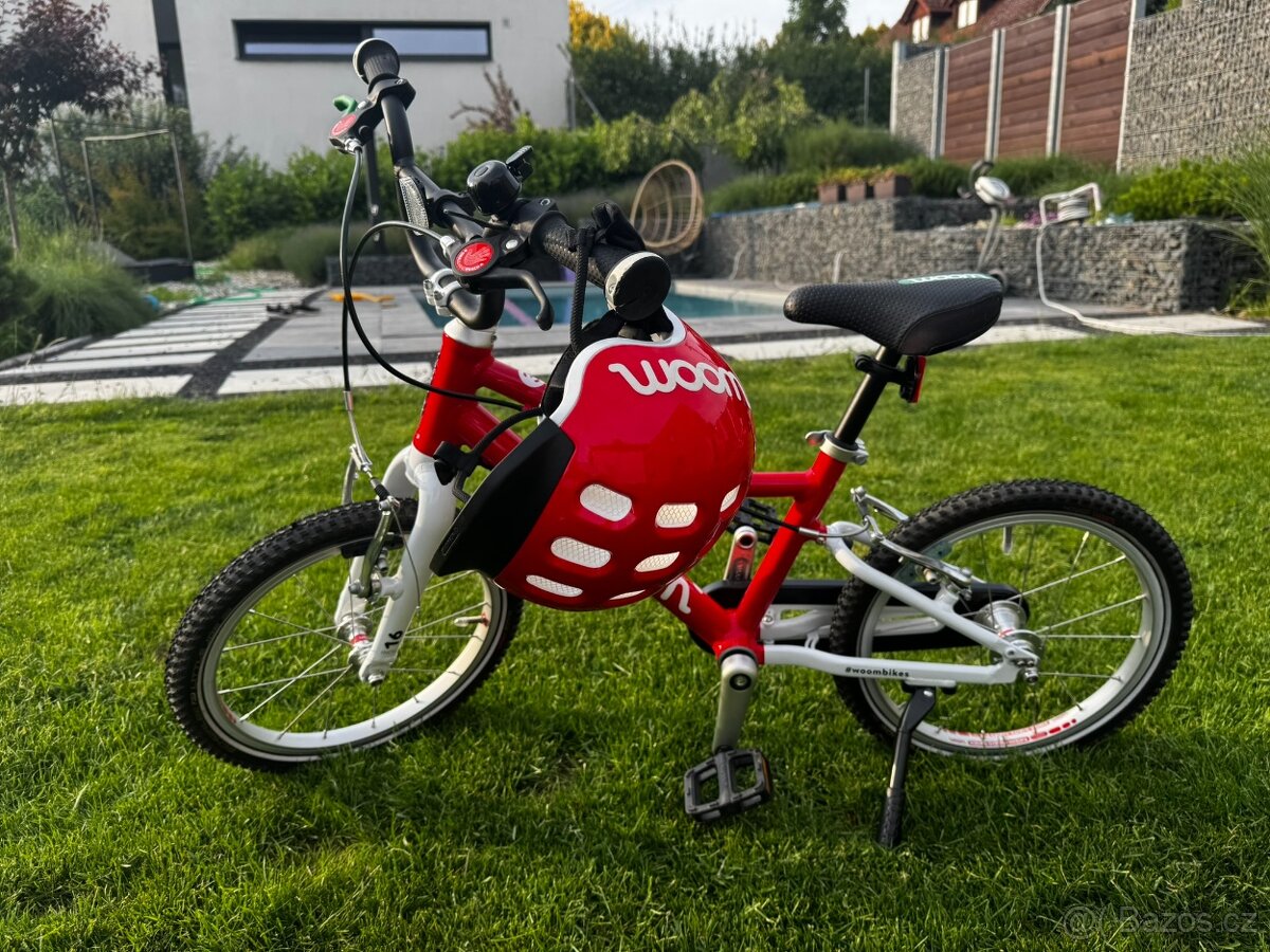 Prodám dětské kolo Woom 3 (16") s helmou a stojánkem
