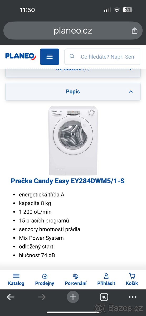 Prodám zcela novou originálně zabalenou pračku