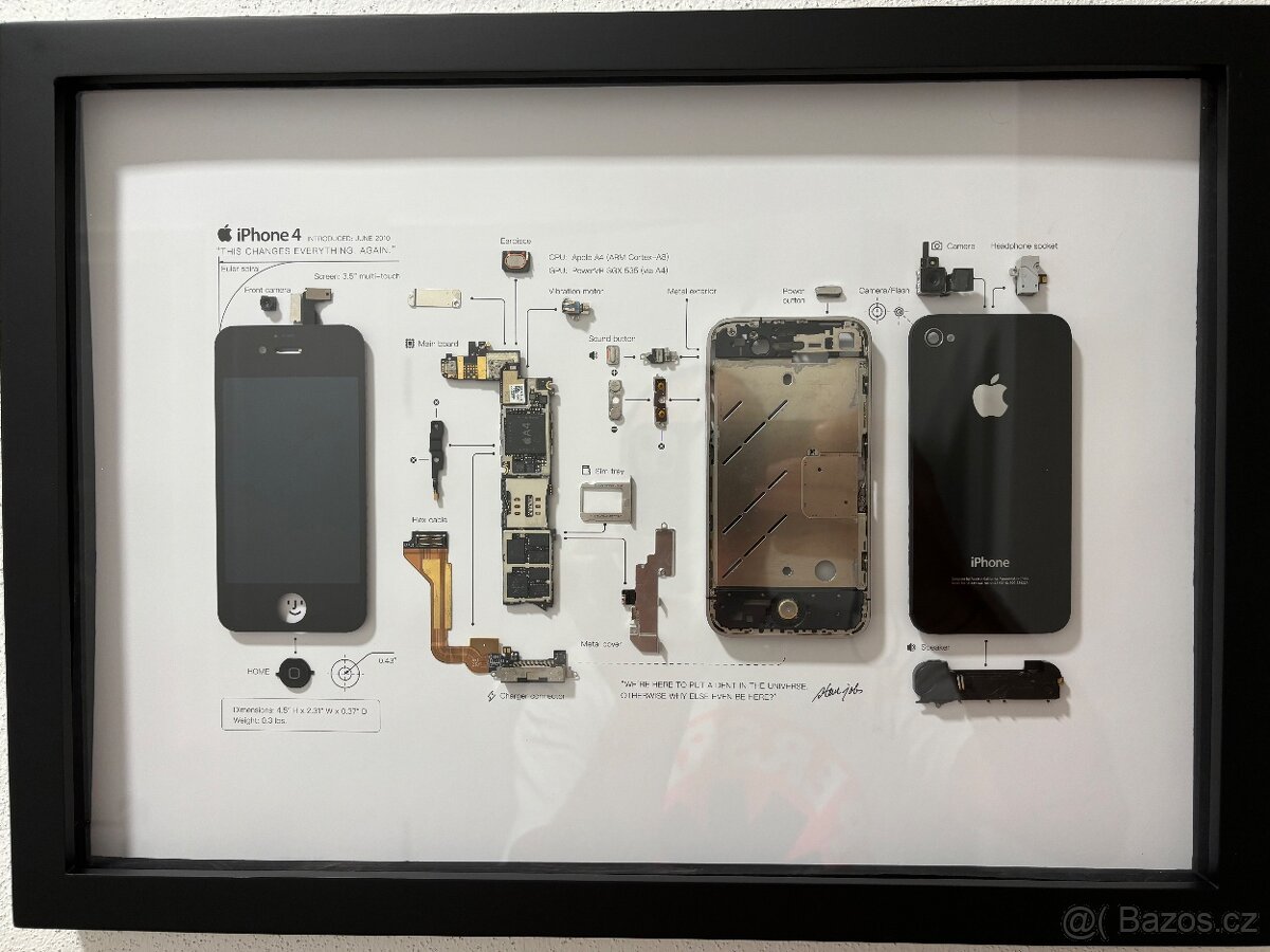 sběratelský Apple iPhone 4 zarámovaný