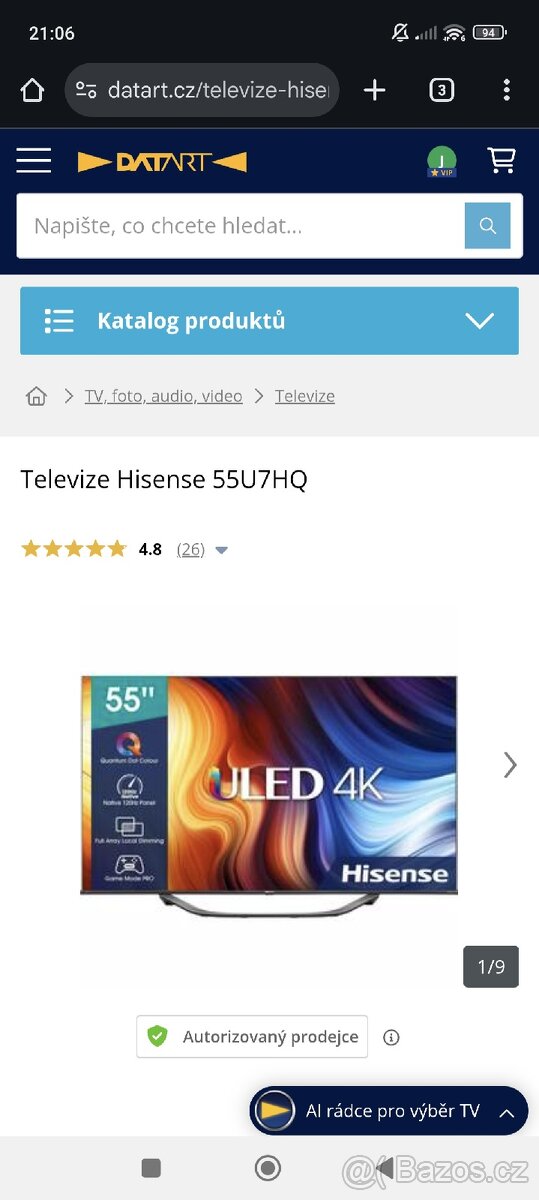 4K Smart televize Hisense 55"