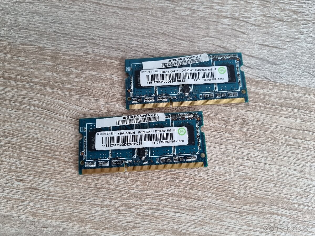 Operační paměť 4GB DDR3L 1600MHz, So-dimm