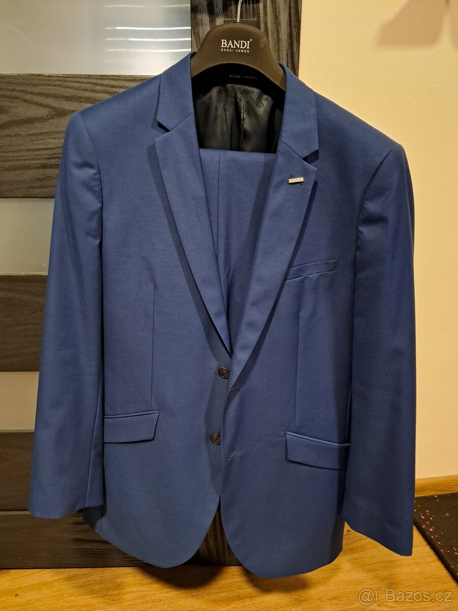 Bandi pánský modrý oblek - sako + kalhoty