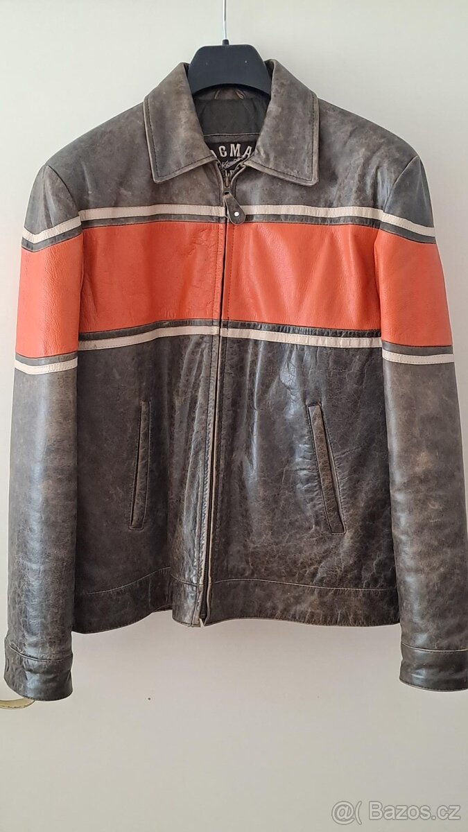 Pásnká kožená bunda L