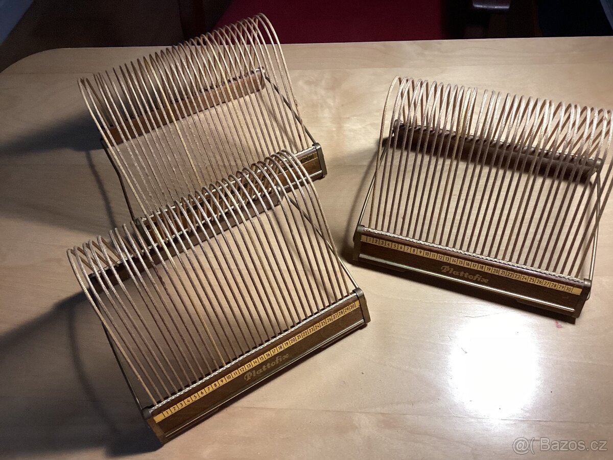 Retro stojan na LP, 3 ks, Plattofix