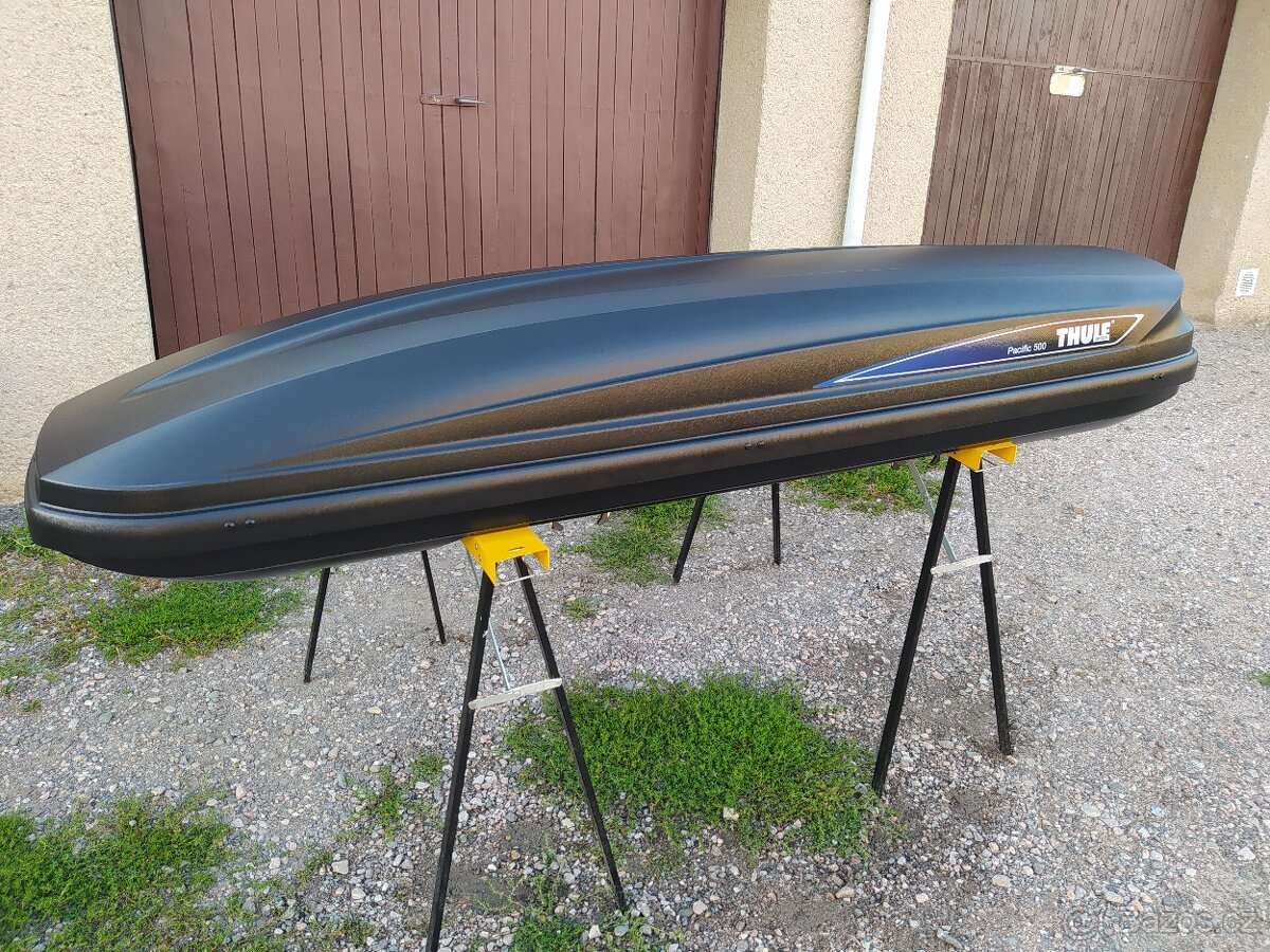THULE PACIFIC 500 ČERNÝ MATNÝ,STŘEŠNÍ BOX,RAKEV,TOP STAV