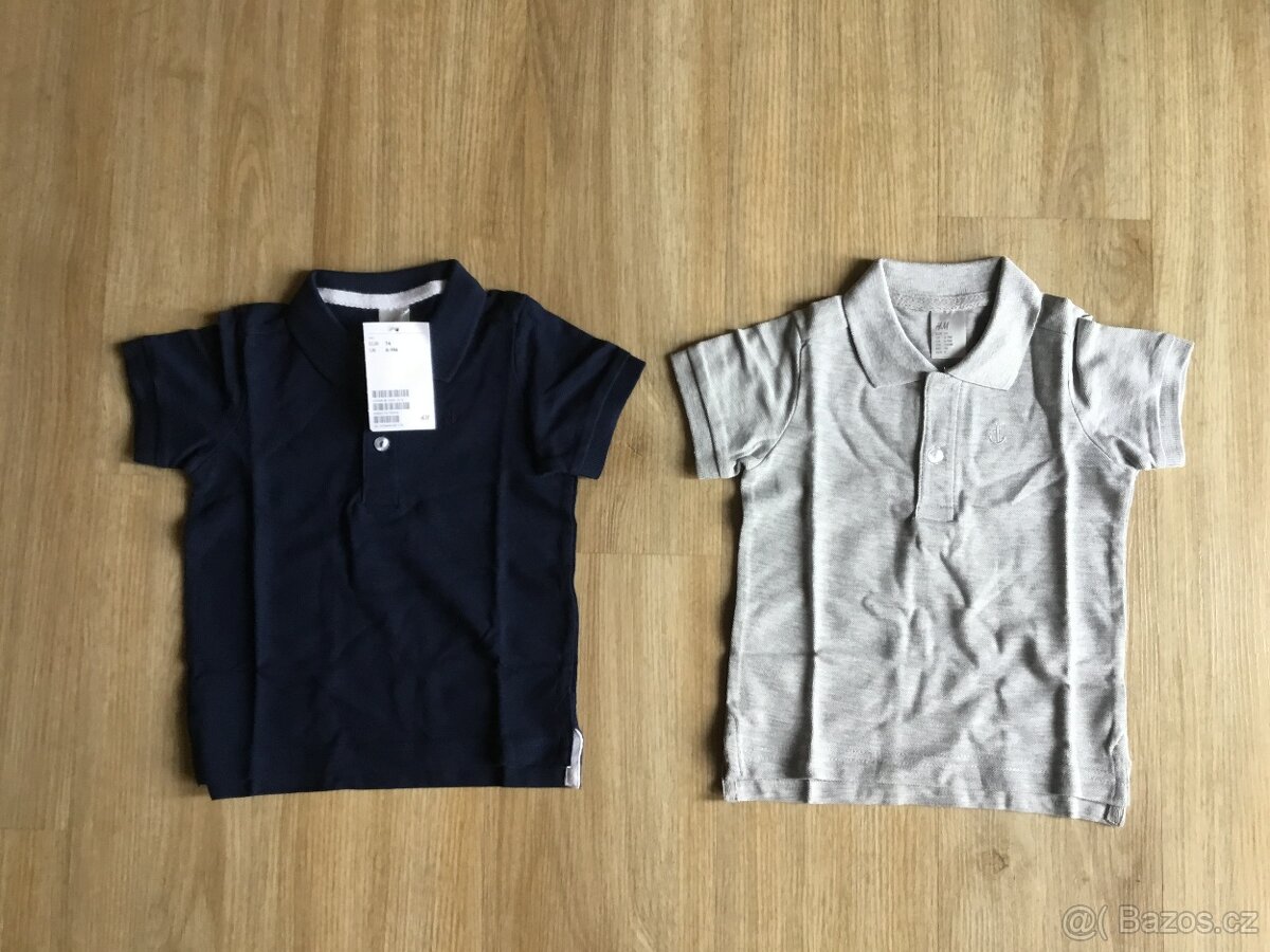 Dvoje nová trička s límečkem H&M vel. 74