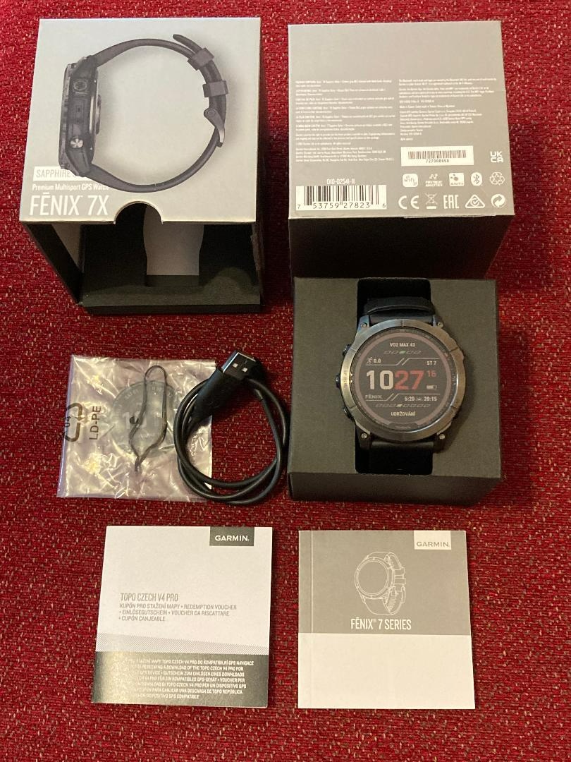 Garmin Fenix 7X Sapphire Solar, Titan Carbon Gray/ Black