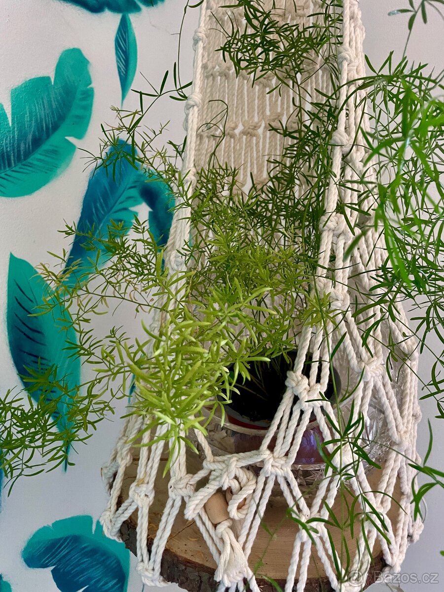 Macrame XXL na květinu s podstavcem