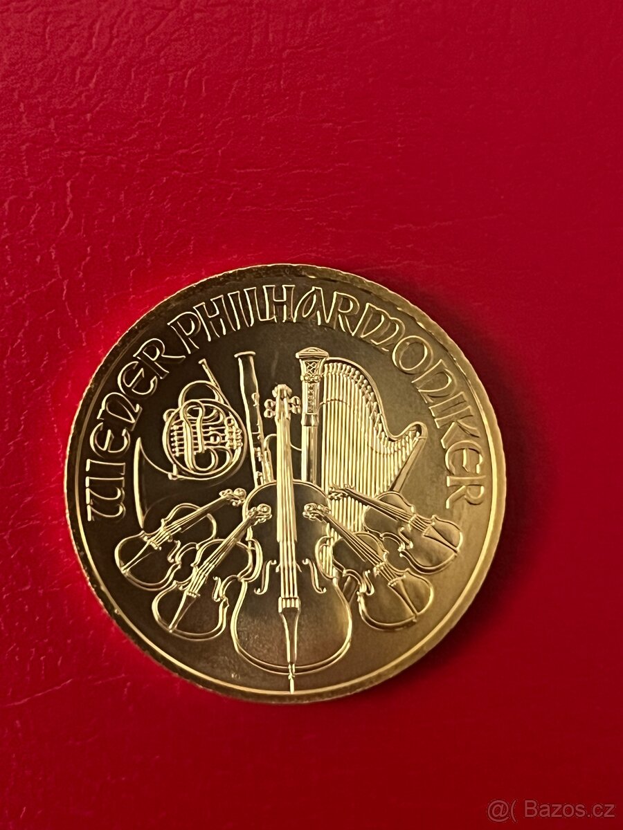 Zlato / zlatá mince wiener philharmoniker 1/2 oz
