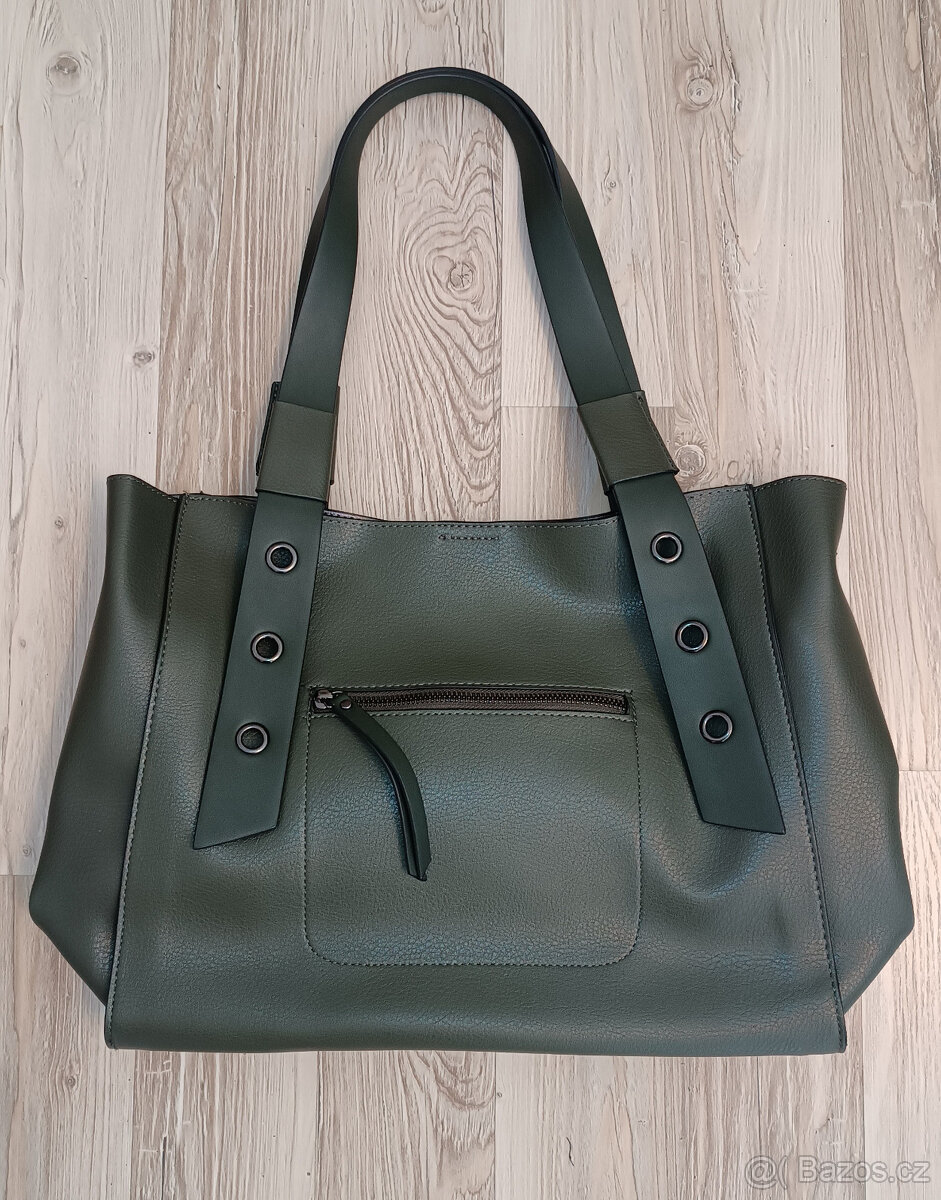 Dámská shopper khaki zelená kabelka