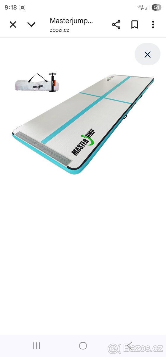 Prodám airtrack Masterjump S-pro 400x150x10